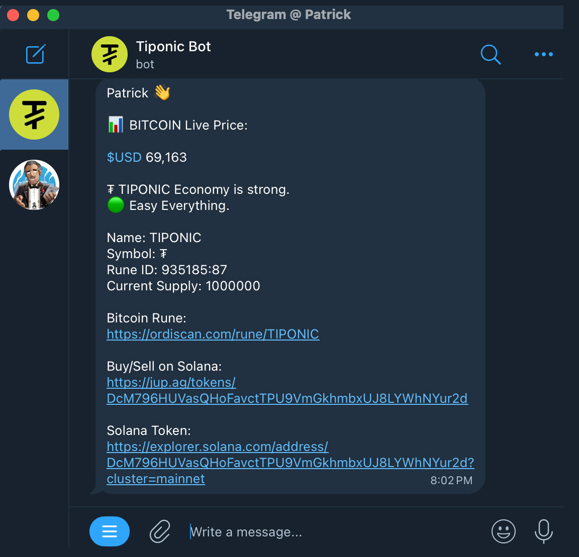 telegram window screen